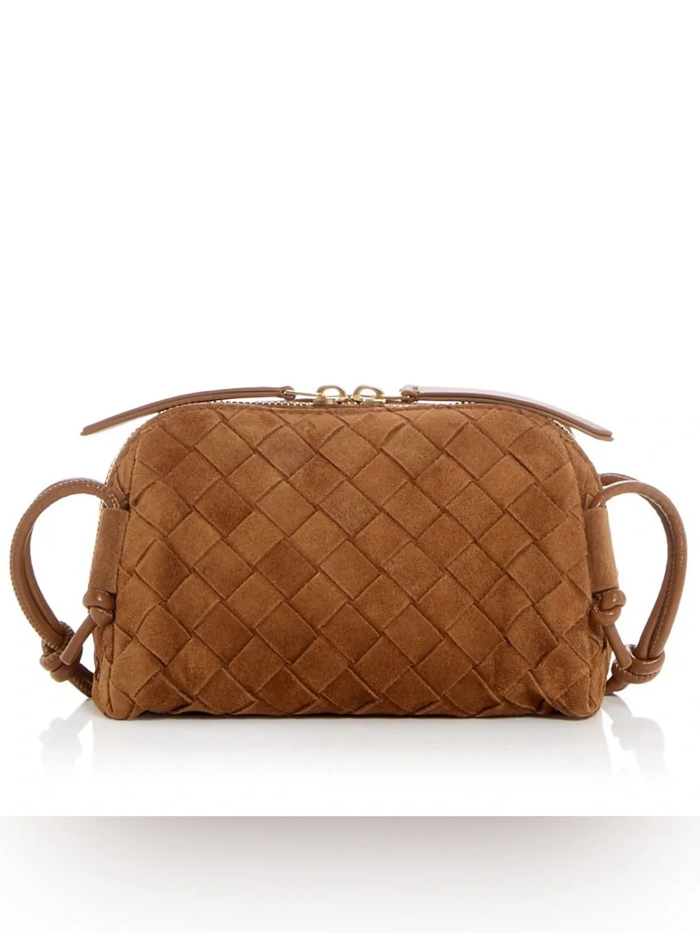 BOTTEGA VENETA Concert Intrecciato suede leather crossbody bag pouch - Picture 4 of 8
